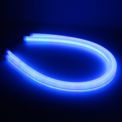 XINFOK 2 x 45cm Blue led car light Headlight Flexible strip Daytime Running Light Turn Signal lamp Angel eye DRL Styling fog parking light