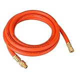DuRyte Pro 300 PSI Rubber Lead-In Air Hose, Whip Hose with Solid Brass Ball Swivel Fitting - 3/8-Inch by 10-Feet, 1/4 MNPT x 1/4 FNPT
