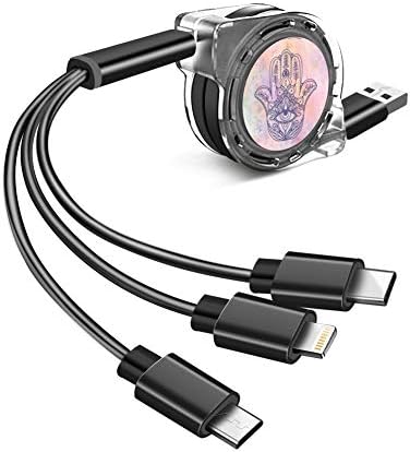 Multi Charger Cable 3 in 1 Hand of Fatima Type-C, Micro USB Universal 3 in 1 Multiple USB Charging Cable Cord Adapter Fast Charging Data Transmission Cable Line