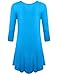 BELAROI Women's Scoop-Neck Solid Three-Quarter-Sleeve Short Fit-and-Flare Dress, Deepskyblue, 3X