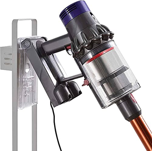 RUQIWEMI Vacuum Cleaner Stand Holder with Wheels for Dyson V15 V11 V10 V8 V7 V6, Metal Floor Stand Compatibel for Dreame T30 T20 V12 V11 V10,No Drilling the Wall (White)