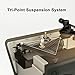 HYM Seed Belt Drive Turntable, Bluetooth Vinyl Record Player with 80W Output Stereo Speaker, RCA Output, Aux in, Dust Cover, Walnut Woodthumb 4