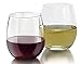 Zeppoli 4-Piece Stemless Wine Glass Set, Elongated and Shatter-Resistant Glass, 15oz