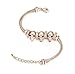 Yoursfs Crystal Bracelet for Women 18K Rose Gold Plated Heart Lock Key Pendant Bangle Bracelet
