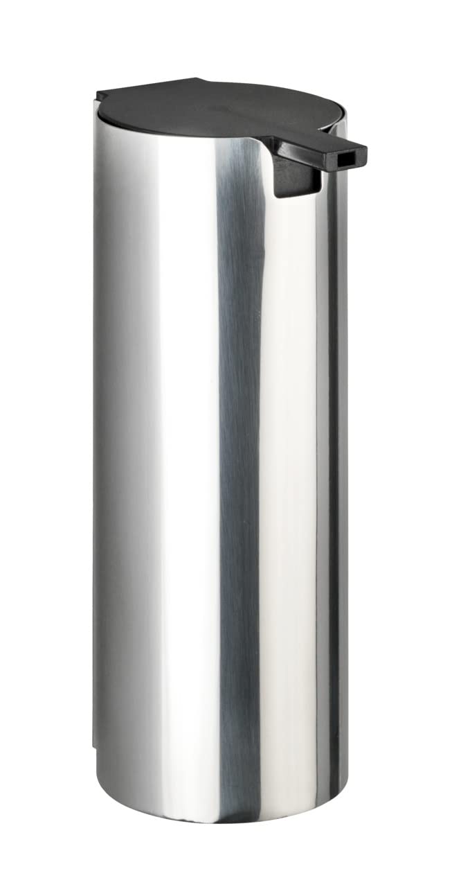 Wenko Turbo-Loc® Detroit Soap Dispenser – Wall-Mounted Liquid Soap Dispenser without Drilling Holes Capacity: 0.24 L, Stainless Steel, 6 x 16.5 x 8 cm, Glossy