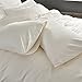 3-piece Luxury 100% Egyptian Cotton Solid Color Duvet Cover Set,Smooth & Ultra Soft (Queen, Cream White)