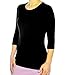 Kosher Casual Women's Modest Cotton Spandex 3/4 Sleeve Crew Neck Layering Top
