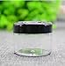 TOPWEL 10PCS 15 Gram Refillable Black Plastic Screw Cap Lid with Clear Base Empty Plastic Container Jars for Nail Powder Bottles Eye Shadow Container Lot Powder Container