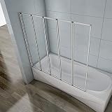 Xinyang 5 Fold Folding Bath Screen Shower Screen 1200x1400mm Clear Glass Off view 4