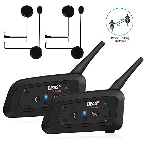 Helmet Bluetooth Intercom Kit Bluetooth Intercom Helmet Headset 1200m Motorcycle Headphone Waterproof for 6 Riders Waterproof 2 Pack - Thumbnail 7