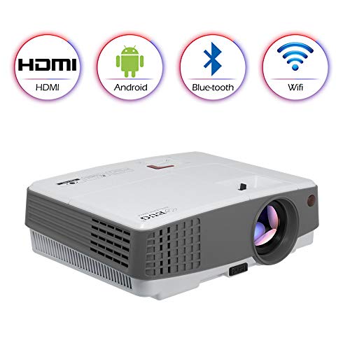 Portable LED Bluetooth Wireless Movie Game Projector 3300 Lumens Multimedia Android LCD Bluetooth Outdoor Wifi Proyector Support 1080P Digital HD Mini Small with Bluetooth HDMI USB VGA AV 3.5mm Audio