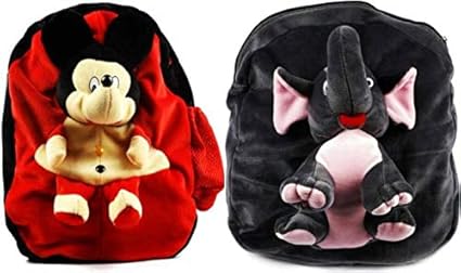 Cute Soft Mickey and Elephant Bag Combo