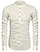 Mens Thin Henley Button-down Slim Fit Rollup Sleeve Shirt