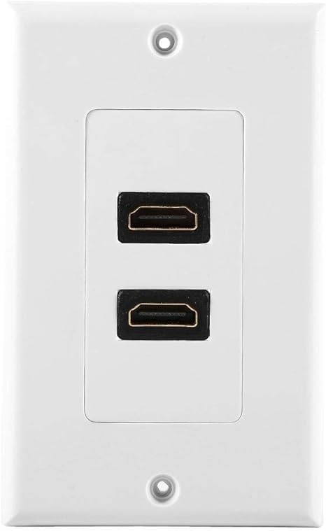 2 Port Hdmi Wall Plate Dual Port Gold Plated Hdmi Socket Plug Jack With Outlet Face Cover For Home Theater Dvd Tv Amazon Ca Electronics