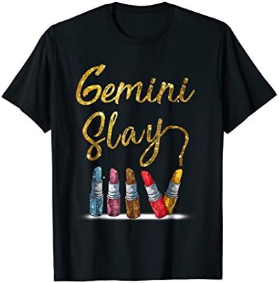 Gemini Slay Lipsticks T-Shirt Gifr For Women