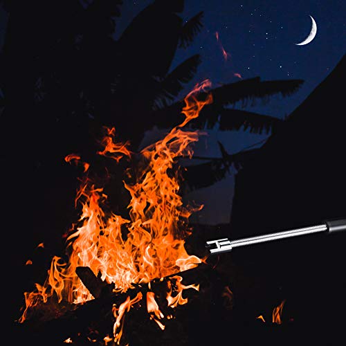 Candle Lighter, Long Flexible Reusable Arc Lighter USB Rechargeable Windproof Flameless Lighter for Multipurpose Like Candle, Grill, Barbaque,Campefire, Birthday Party, Hiking(Gray Ice)