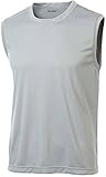 DRI-EQUIP(tm) Mens Sleeveless Moisture Wicking Muscle T-Shirt-Silver-L