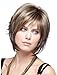 YX Women's Short Blonde Layered Wigs With Side Bangs Natural Human Hair Wigs With Wig Cap