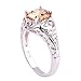 Psiroy 925 Sterling Silver Plated Round Simulated Morganite Floral Cocktail Ring for Women Size 7