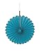 Solid Caribbean Teal Blue Hanging Tissue Paper Fans - 6'' (3 Count) - Perfect For Parties & Home Decor