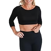 Crew Neck 3/4 Sleeve Layering Tee | Soft Stretch Breathable Crop Top for Women & Teens | XS-6X | HALFTEE
