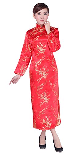 AvaCostume Womens Chinese Traditional Cheongsam Long Wedding Dress