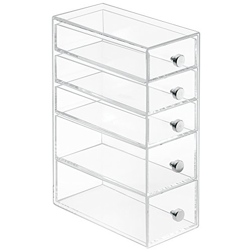 UPC 081492395607, InterDesign Clarity Cosmetic Organizer for Vanity Cabinet to Hold Makeup, Beauty Products - 5 Drawers, Clear