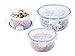 [3-Pack] Plastic Meal Prep Food Storage Containers (10.1+20.3+35.5oz), Round Mixing and Prep Bowls, BPA Free Airtight Snap Locking Lid, Freezer Microwave Safe