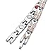 Magnetic Therapy Bracelet for Women 4 Element Stainless Steel Health Wristband Silver and Rose Gold Adjustable for Arthritis and Carpal Tunnel Pain Relief with 3000 Gauss Magnets for Health Care