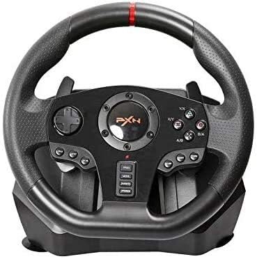 Amazon Co Jp レーシングホイール ハンドルコントローラー ステアリングホイールとペダルとシフトレバーパドルについてはps4 Ps3 Pc すべてのレースゲームと互換性x360 Switch ホーム キッチン