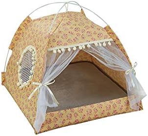 laamei Cat Bed House, Cat Tent Bed, 2-in 1 Self-Warming Comfortable Triangle Cat Igloo Bed Pet Tent House