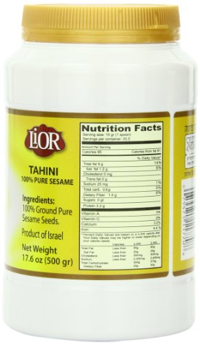 LiOR Tahini, All Natural 100% Pure Ground Sesame, 16-Ounce Jars