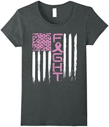 Womens Fight cancer awareness t-shirt breast cancer shirt Pink XL Dark Heather