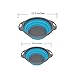 2 Pack Kitchen Food-Grade Silicone kitchen Strainer Space-Saver Folding Strainer Colander-Blue