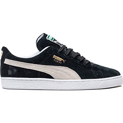 PUMA Suede Classic+ Causal Basketball Shoes (US Men 11/Eur 44.5/29 CM, Black- White)