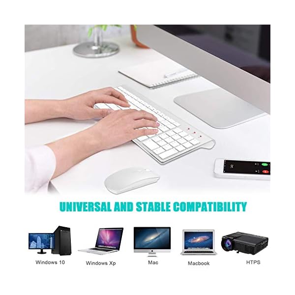 Wireless-Keyboard-and-Mouse-SetsUK-Layout-24Ghz-USB-Receiver-Full-Size-Keyboard-Combo-Compact-Compatible-with-iMac-Mac-PC-Laptop-Tablet-Computer-Windows-Silver-White FENIFOX Wireless Keyboard and Mouse Sets,UK Layout 2.4Ghz USB Receiver Full Size Keyboard Combo Compact Compatible with…