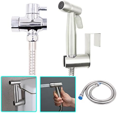 AISIKA Bidet Sprayer Kit for Toilet Bathroom Cloth Diaper Washer Handheld Stainless Steel Hose Brass Valve and Shower Head Set for Personal Hygiene