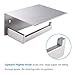 APLusee Brushed Nickel Toilet Paper Holder with Phone Shelf, 304 Stainless Steel Toilet Tissue Roll Holder, Wall Mounted Bathroom Paper Roll Dispenser