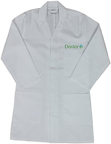 FSD Children's Doctor Coat with Embroidered Logo (Range of Sizes) (Age 11-12 (32" Chest)) White