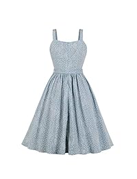 Wellwits Vestido de verano para mujer, con lunares, con bolsillo, correa de verano