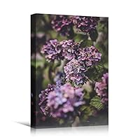 Canvas Wall Art Purple Fields Bohemian Colorful Floral Group Multicolor Photography - 12x18 inches