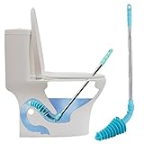 Toilet Plunger,YoyoKit Piston Type Toilet Clog Remover,Flexible Rubber Head Stainless Steel Handle with Wall Hook Toilet Dredge Pipe for Clogged Siphon Toilet