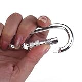 StoreElec(TM) 5x Silver Aluminum Screw Lock Carabiner Snap Clip Locking Keychain Camping