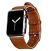 Jisoncase 42MM Apple Watch Band Genuine Lambskin Leather iWatch Replacement Watchbands with Classic Buckle for Apple Watch Sport Edition, Brown (For 42MM Version)