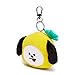 BT21 CHIMMY Character Small Plush Stuffed Animal Coin Purse Pouch ID Card Wallet with Clip, Yellow