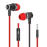 G-Cord In-Ear Earbuds with Mic, Tangle-Free Wired Earphones for iPhone, iPad, iPod, Samsung Galaxy, Android Smartphones, Tablets, Computers