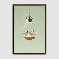 Framed Canvas Wall Art Bottle and Bulb Canvas Prints Home Artwork Decoration for Living Room,Bedroom - 16x24 inches