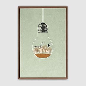 signwin Framed Canvas Wall Art Bottle and Bulb...