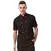 Chef Coat Black with red Uniforms Short Sleeve Chef Jacket Unisex Black US Size:L (Tag:XXXL)