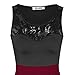 SUNNOW Womens Summer Sleeveless Lace Top Short Skater Pleated Dress Party Mini Dress (M, Wine Red)